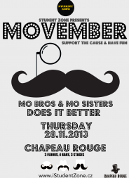 Movember by Student Zone 28.11. / Chapeau Rouge Praha